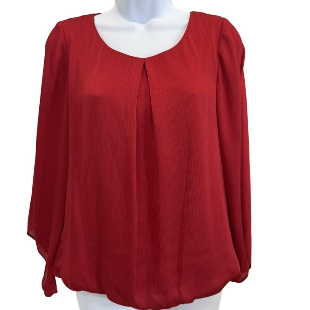 I.N. Studio Vibrant Red Holiday Blouses. Size PS